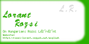 lorant rozsi business card